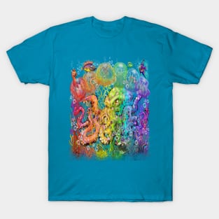 Rainbow Octopus Jellyfish T-Shirt